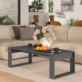 Coffee Table High Gloss Grey 110x50x35 cm Engineered Wood