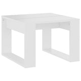 Side Table White 50x50x35 cm Engineered Wood - Front View