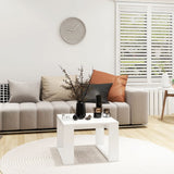 Side Table White 50x50x35 cm Engineered Wood