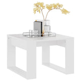 Side Table White 50x50x35 cm Engineered Wood - Rear View