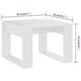 Side Table White 50x50x35 cm Engineered Wood