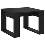 Side Table Black 50x50x35 cm Engineered Wood - Front View