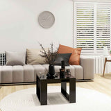 Side Table Black 50x50x35 cm Engineered Wood - Side View