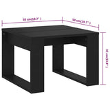 Side Table Black 50x50x35 cm Engineered Wood - Close-Up Angle