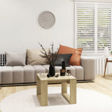 Side Table Sonoma Oak 50x50x35 cm Engineered Wood - Side View