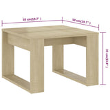 Side Table Sonoma Oak 50x50x35 cm Engineered Wood - Close-Up Angle
