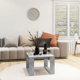 Side Table Concrete Grey 50x50x35 cm Engineered Wood - Side View