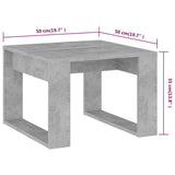 Side Table Concrete Grey 50x50x35 cm Engineered Wood - Low Angle
