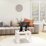 Side Table High Gloss White 50x50x35 cm Engineered Wood