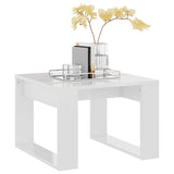 Side Table High Gloss White 50x50x35 cm Engineered Wood