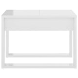 Side Table High Gloss White 50x50x35 cm Engineered Wood - Rear View