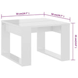 Side Table High Gloss White 50x50x35 cm Engineered Wood - Close-Up Angle