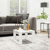 Side Table High Gloss White 50x50x35 cm Engineered Wood