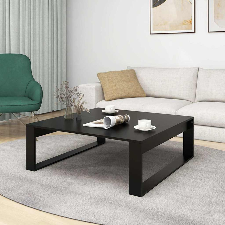 Coffee Table Black 100x100x35 cm Engineered Wood
