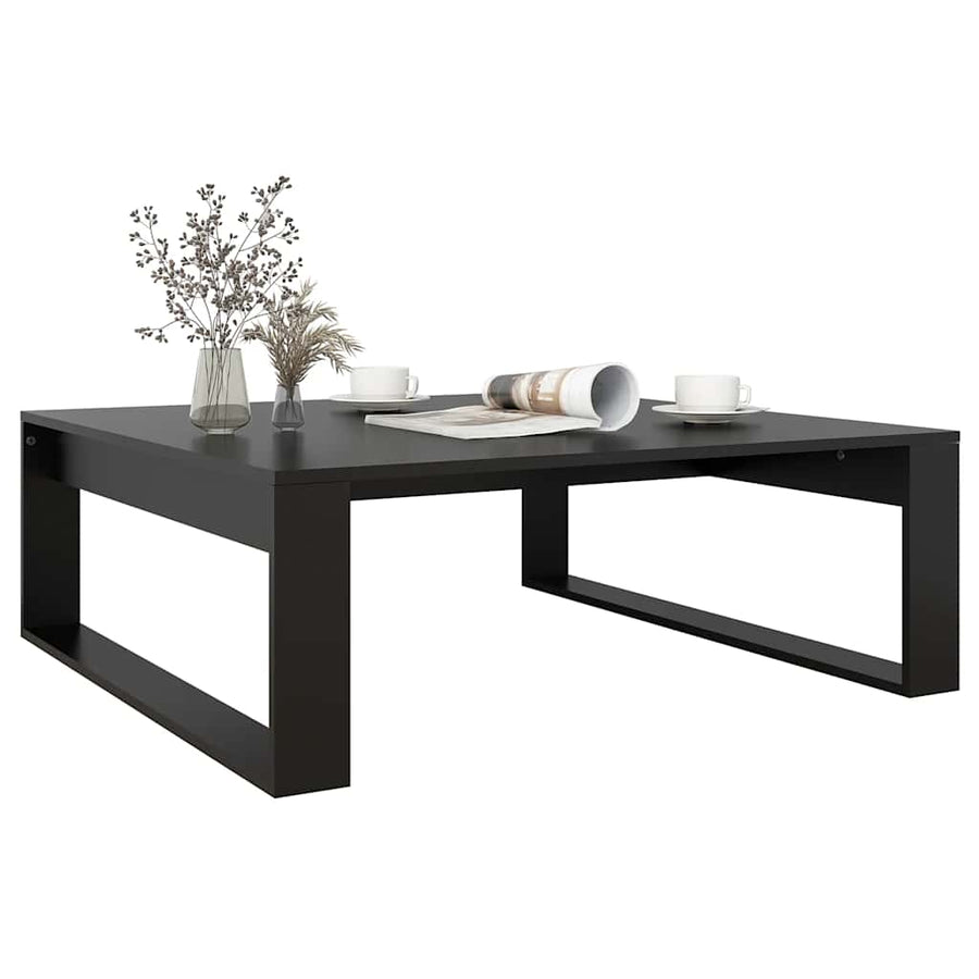 Coffee Table Black 100x100x35 cm Engineered Wood