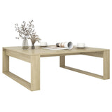 Coffee Table Sonoma Oak 100x100x35 cm Engineered Wood - Rear View