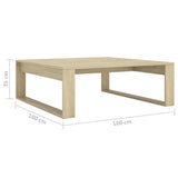 Coffee Table Sonoma Oak 100x100x35 cm Engineered Wood - Close-Up Angle