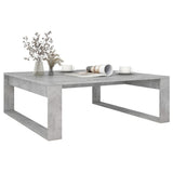Coffee Table Concrete Grey 100x100x35 cm Engineered Wood - Rear View