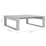 Coffee Table Concrete Grey 100x100x35 cm Engineered Wood - Close-Up Angle