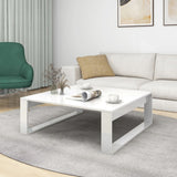 Coffee Table High Gloss White 100x100x35 cm Engineered Wood