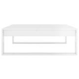 Coffee Table High Gloss White 100x100x35 cm Engineered Wood - 45-Degree Angle