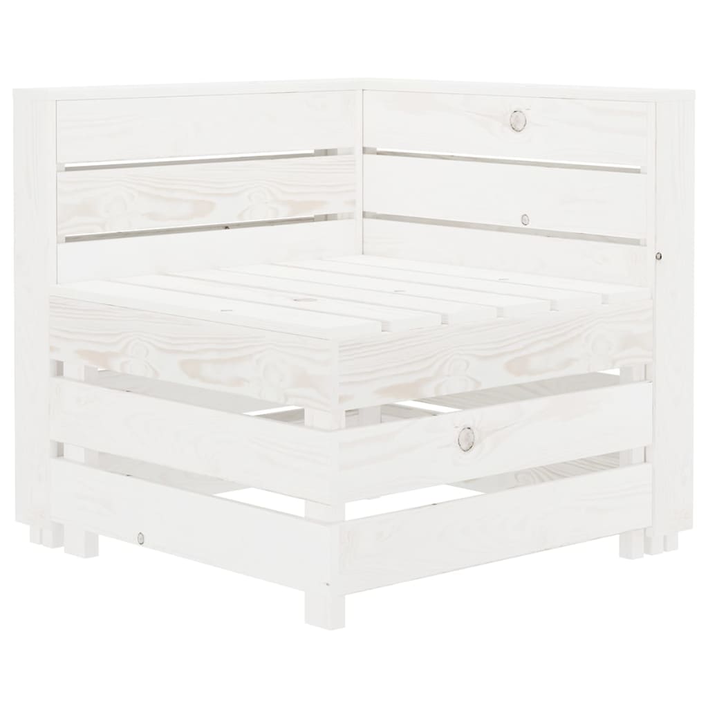 Garden 2-Seater Pallet Sofa Solid Pinewood White