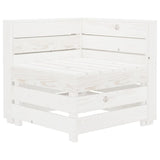 Garden 2-Seater Pallet Sofa Solid Pinewood White - Side View
