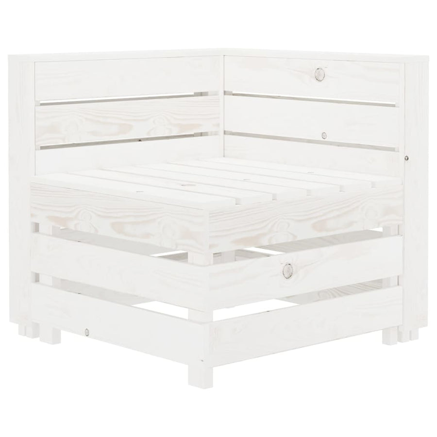 Garden 2-Seater Pallet Sofa Solid Pinewood White