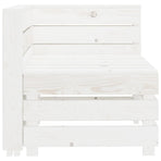 Garden 2-Seater Pallet Sofa Solid Pinewood White