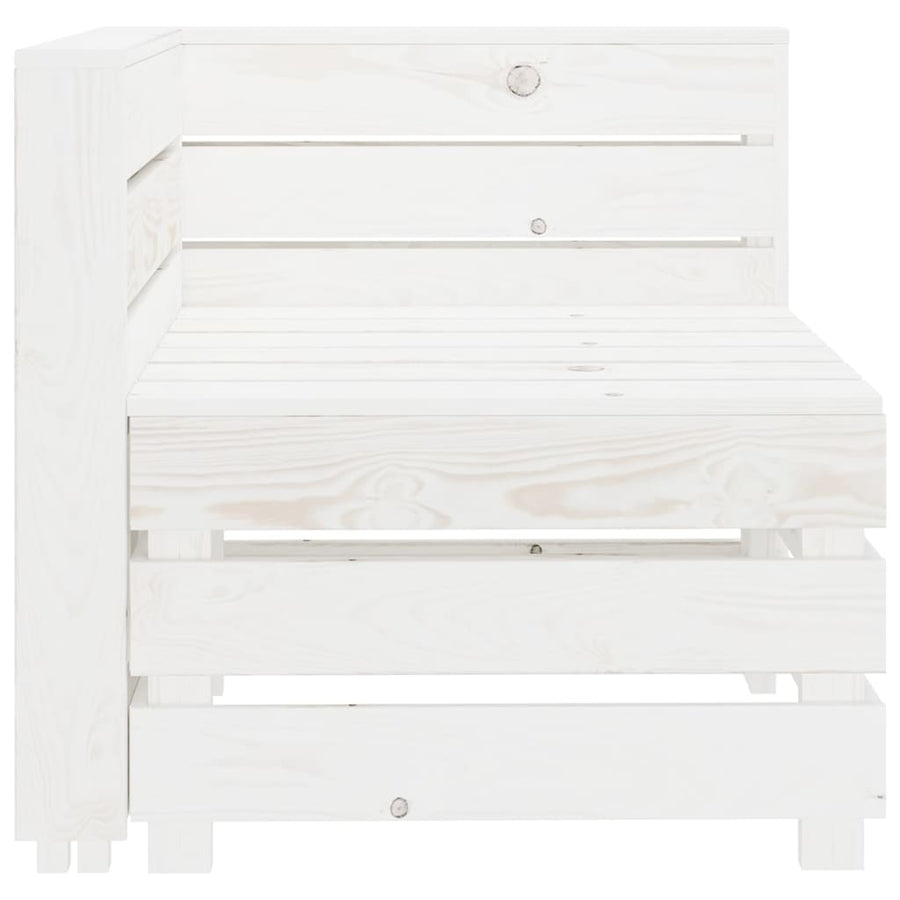Garden 2-Seater Pallet Sofa Solid Pinewood White