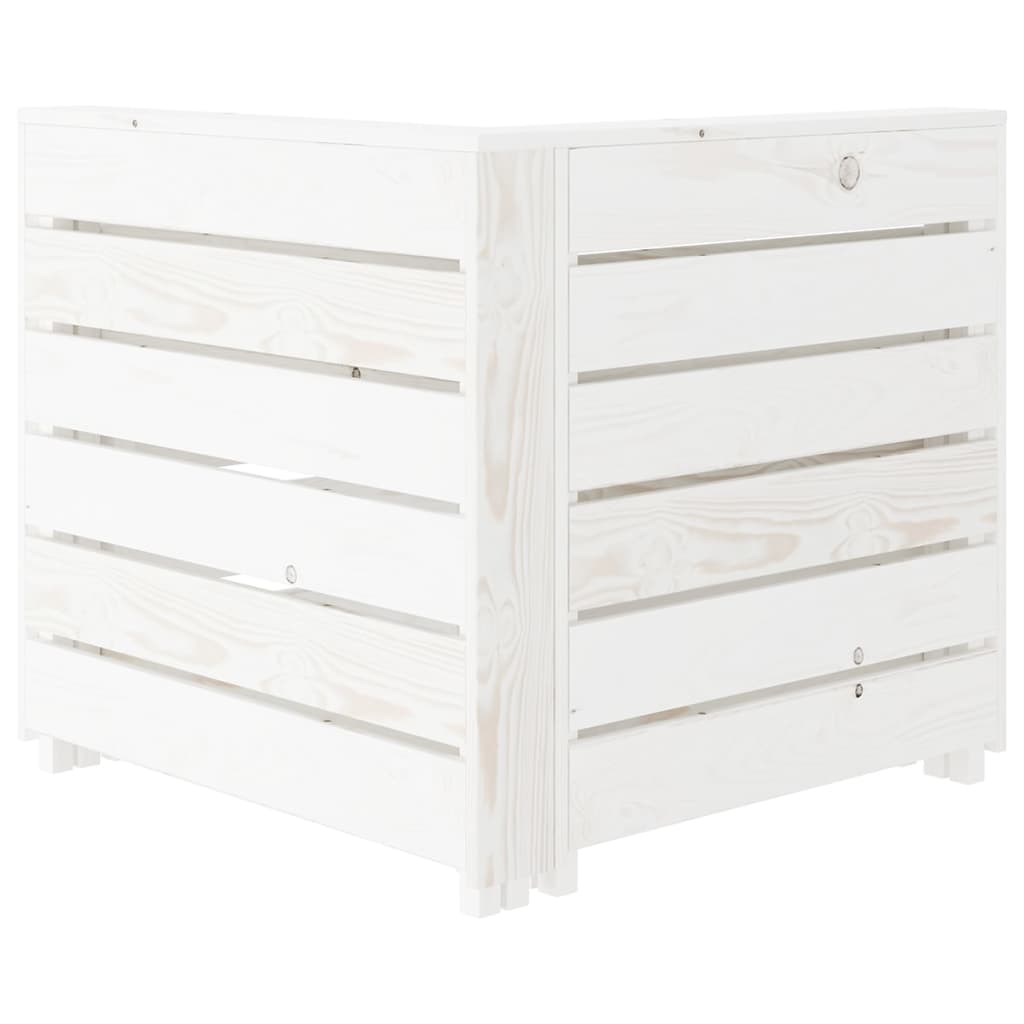 Garden 2-Seater Pallet Sofa Solid Pinewood White