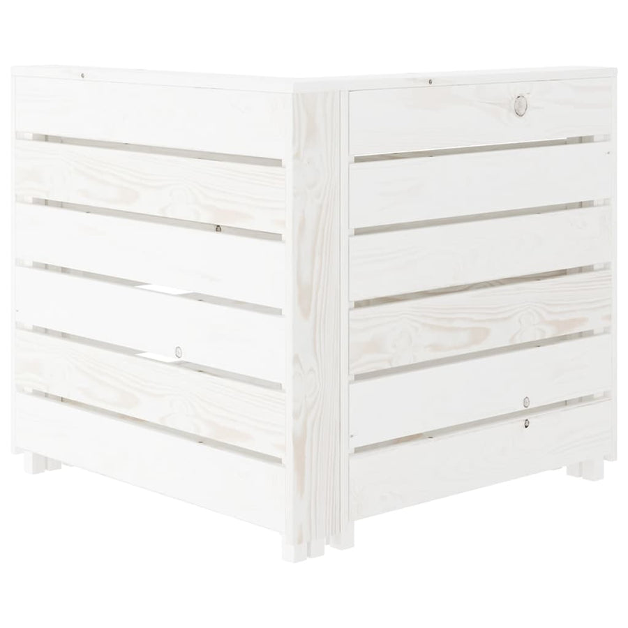 Garden 2-Seater Pallet Sofa Solid Pinewood White