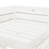 Garden 2-Seater Pallet Sofa Solid Pinewood White - Rear View