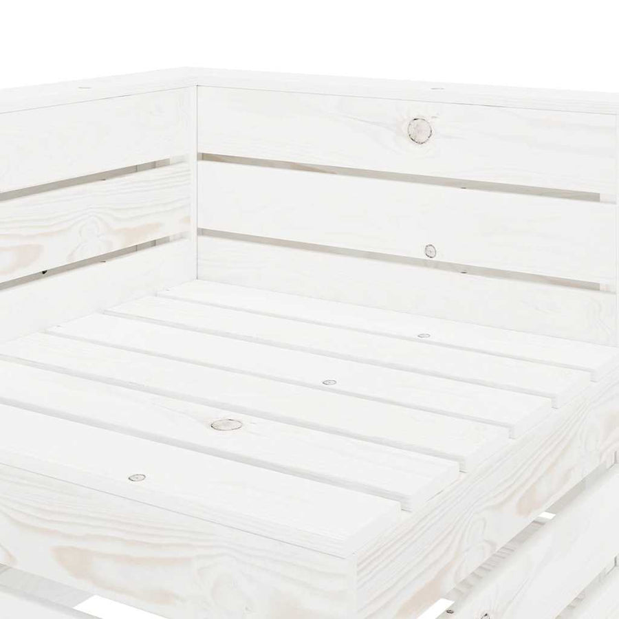Garden 2-Seater Pallet Sofa Solid Pinewood White