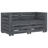 Garden 2-Seater Pallet Sofa Solid Pinewood Grey
