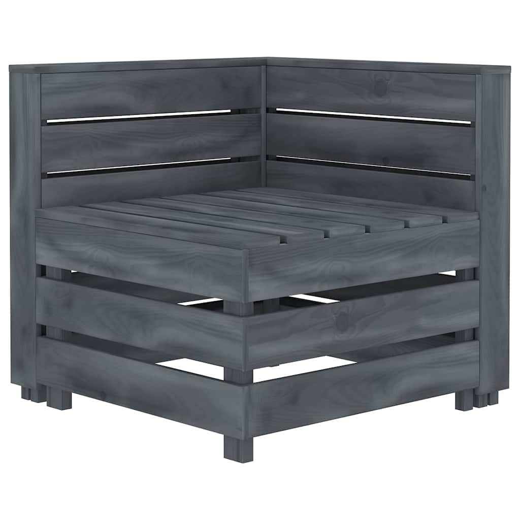 Garden 2-Seater Pallet Sofa Solid Pinewood Grey