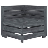 Garden 2-Seater Pallet Sofa Solid Pinewood Grey