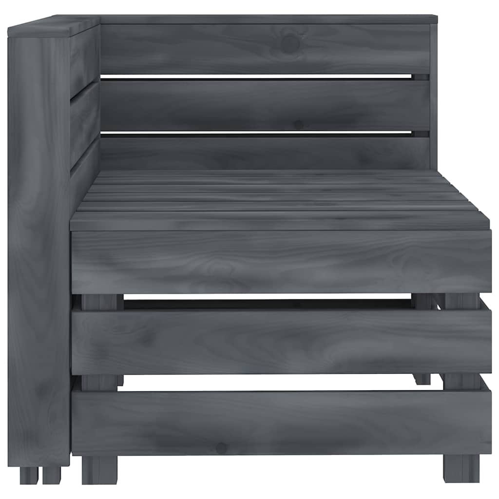 Garden 2-Seater Pallet Sofa Solid Pinewood Grey
