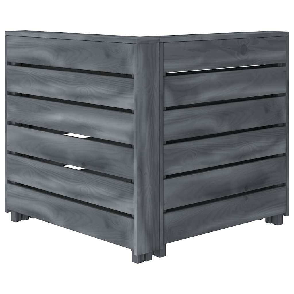 Garden 2-Seater Pallet Sofa Solid Pinewood Grey