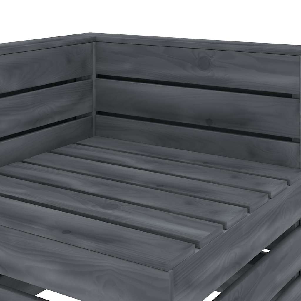 Garden 2-Seater Pallet Sofa Solid Pinewood Grey