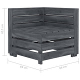 Garden 2-Seater Pallet Sofa Solid Pinewood Grey - Close-Up Angle