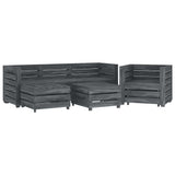 6 Piece Garden Pallet Lounge Set Solid Pinewood Grey