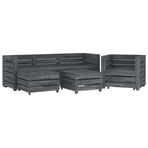 6 Piece Garden Pallet Lounge Set Solid Pinewood Grey