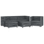 6 Piece Garden Pallet Lounge Set Solid Pinewood Grey