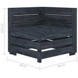 6 Piece Garden Pallet Lounge Set Solid Pinewood Grey