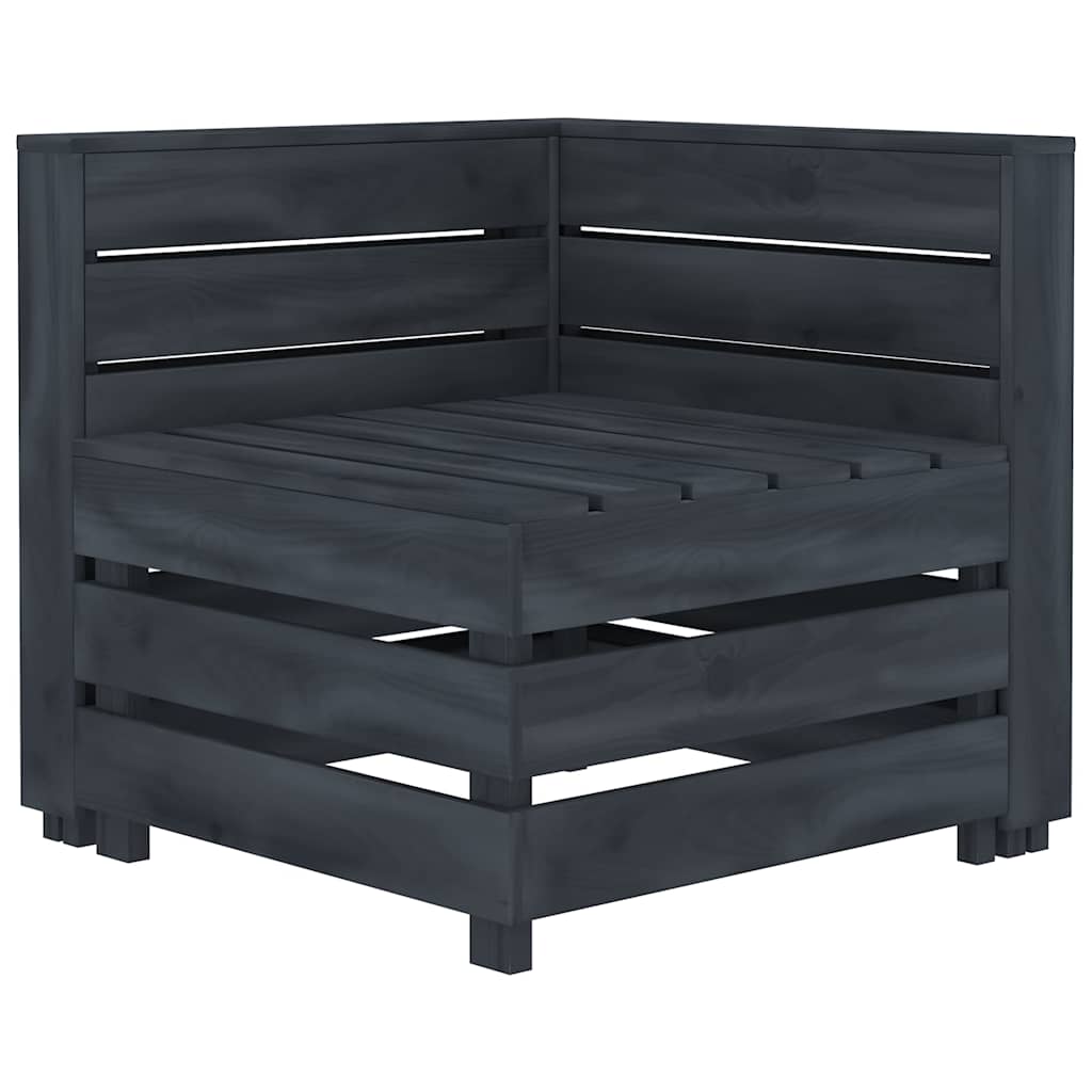 6 Piece Garden Pallet Lounge Set Solid Pinewood Grey