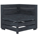 6 Piece Garden Pallet Lounge Set Solid Pinewood Grey - Side View