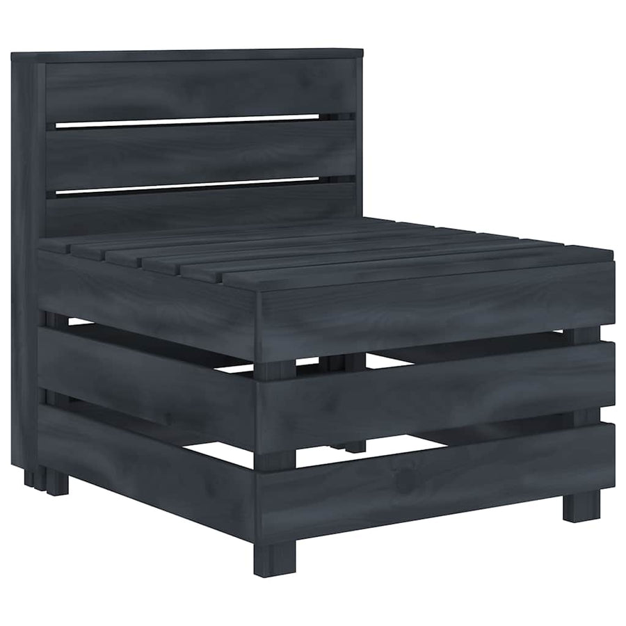 6 Piece Garden Pallet Lounge Set Solid Pinewood Grey
