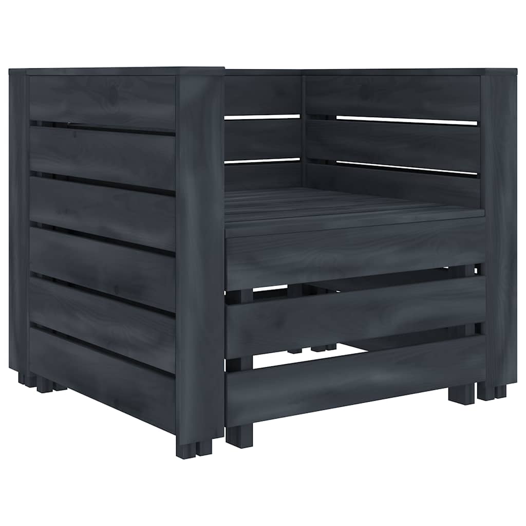 6 Piece Garden Pallet Lounge Set Solid Pinewood Grey