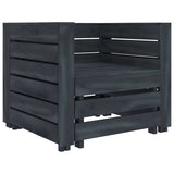 6 Piece Garden Pallet Lounge Set Solid Pinewood Grey - Close-Up Angle